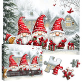 Charming Gnome Trio Snowy Gathering Jigsaw Puzzles 1000 Pieces